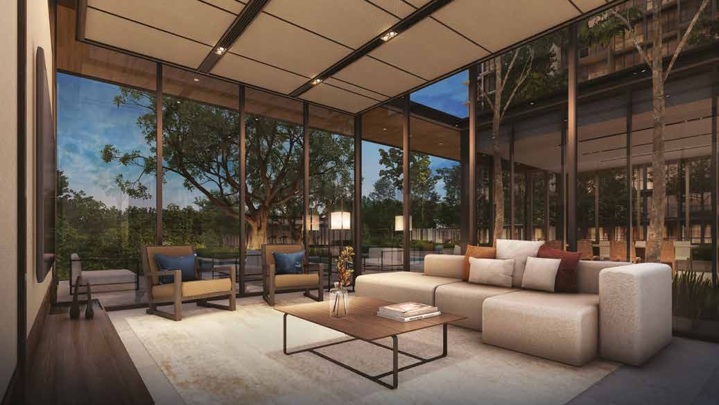 Artist's impression of a lounge facing the garden